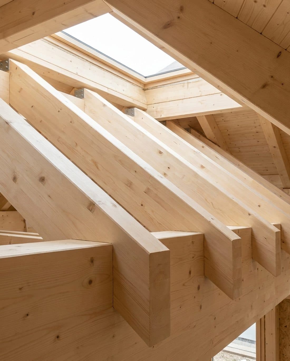 Dakconstructie met gelamelleerde balken